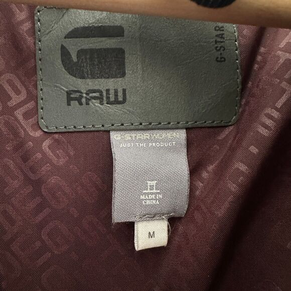 G-STAR RAW Womens Blizzard Tromp Hooded Jacket Coat Black Maroon Size Medium - Picture 11 of 13